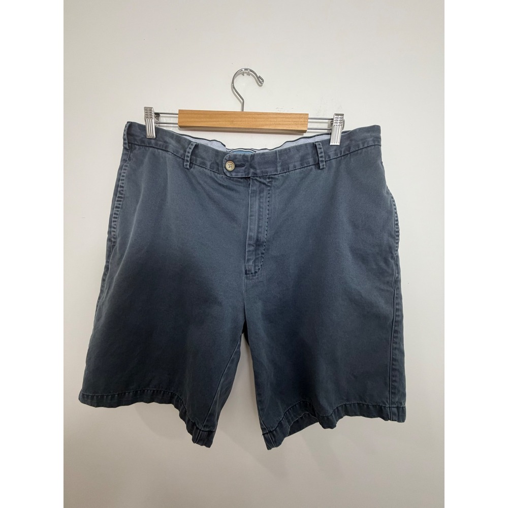 Peter Millar Mens 38 Navy Blue Pima Cotton Flat Front Crown Shorts Golf Casual